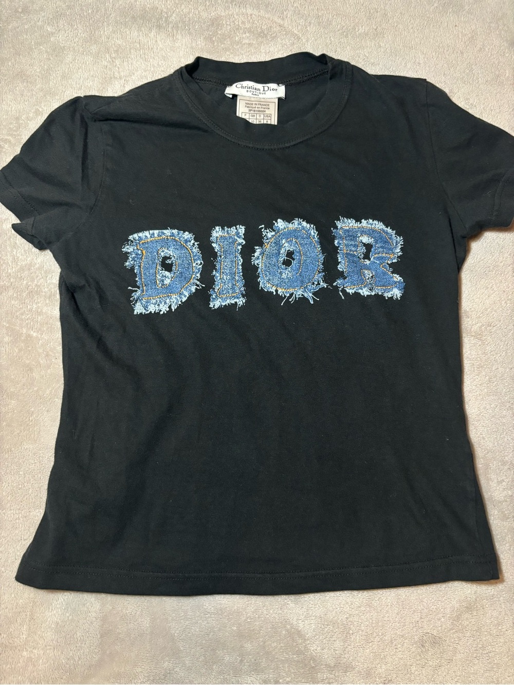 Christian Dior Vintage Denim Logo Tee Shirt